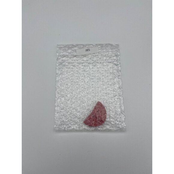 Red Wooden Pie Shaped Post Back Earrings 80s Retro - Picture 6 of 6